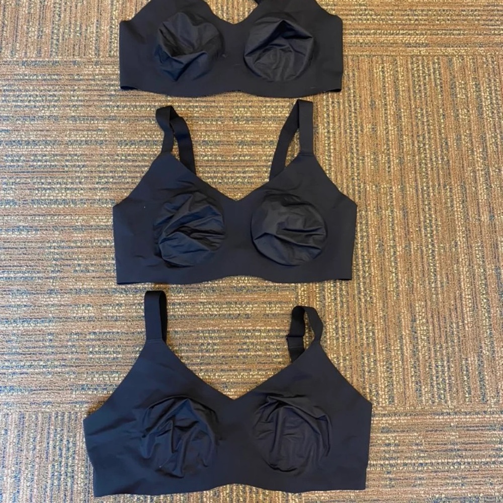 3 Knix by Knixwear black bras size 8 EUC
